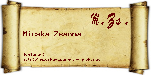 Micska Zsanna névjegykártya